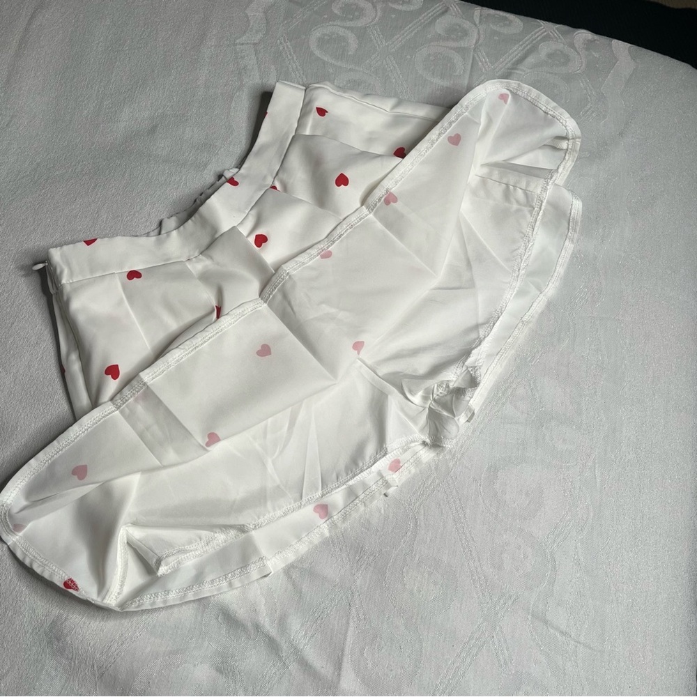 SHEIN Heart Print Shirt and Pleated Skort Set XS - Picture 11 of 15
